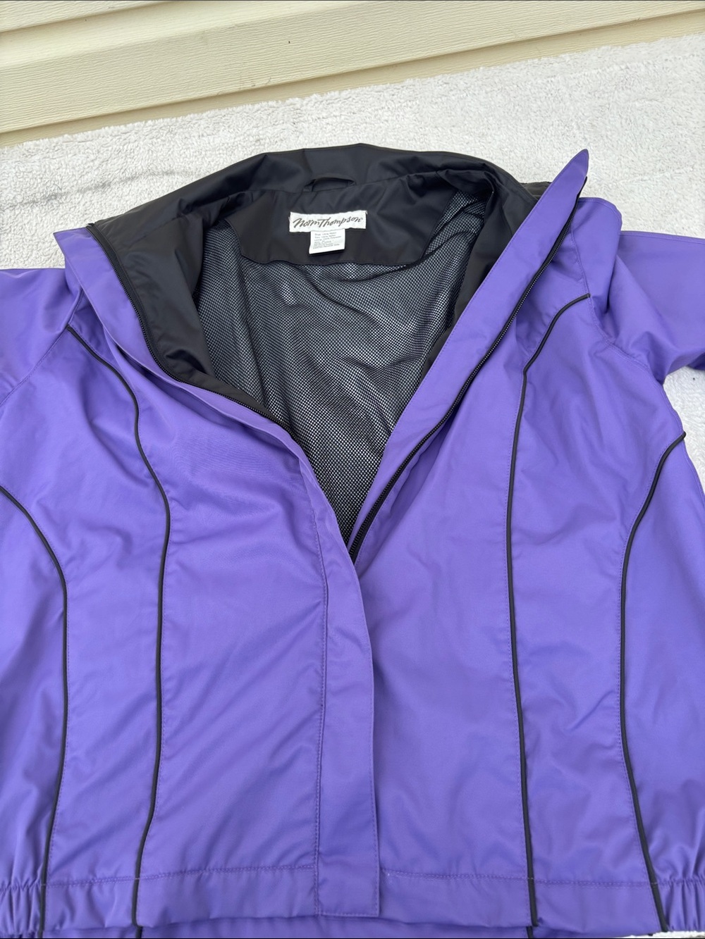 Norm Thompson Purple Utility Jacket with Black Trim